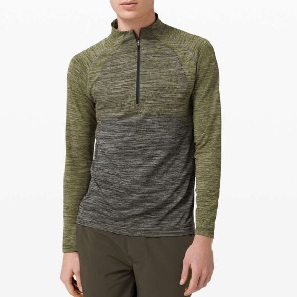 Lululemon Men’s XL Metal Vent Tech 1/2 Zip Performance Pullover Green‎ Gray Marl - Picture 1 of 10
